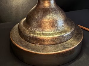 Alternative view of Orion’s Orb upcycled armillary lamp