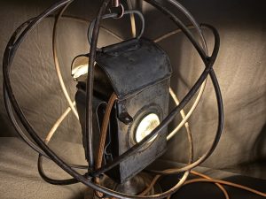 Orion’s Orb upcycled armillary lamp
