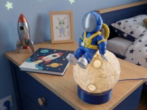 AstroBob Astronaut Moon Night Light – Children’s Space Desk Lamp